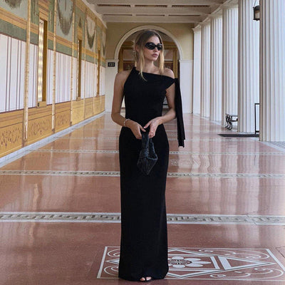 "Rachel" One-Shoulder Maxikleid